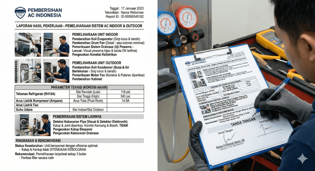 Laporan hasil pekerjaan yang detail dan transparan.